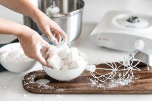 Woman holding homemade marshmallows