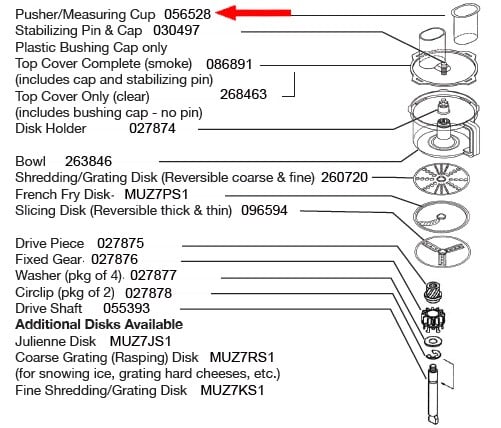 Slicer Shredder Pusher/Measuring Cup Replacement