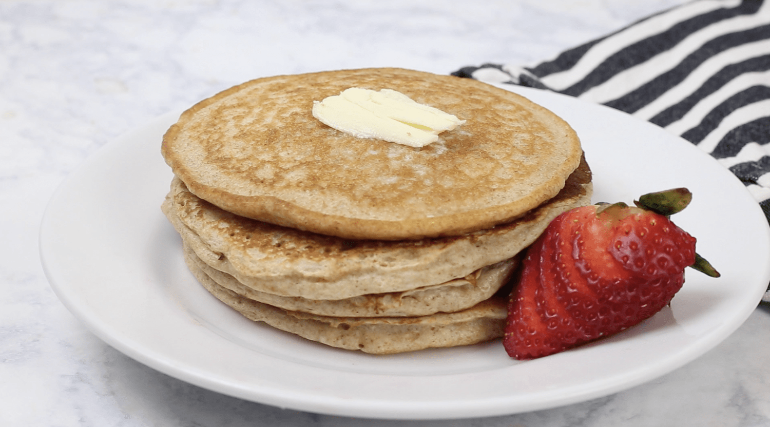Stacked Whole Wheat Pancakes