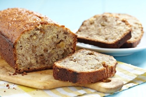 Sliced Banana Bread Loaf