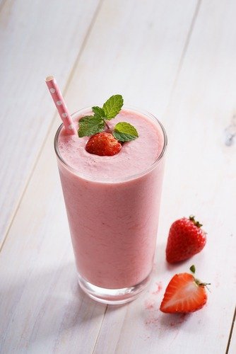 Glass of Strawberry Milkshake