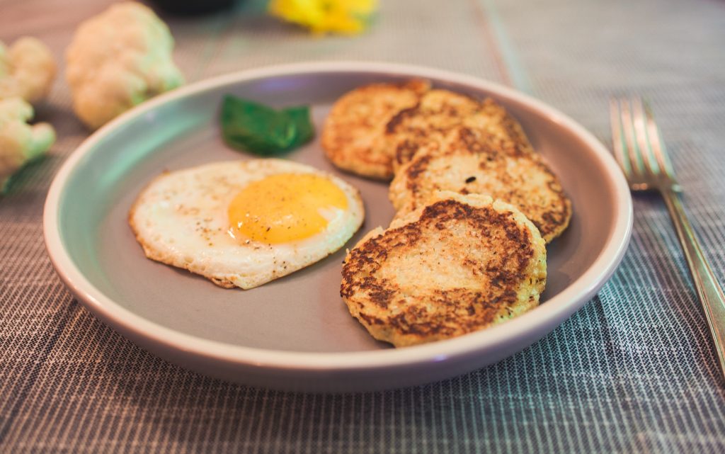 fried egg and cauliflower