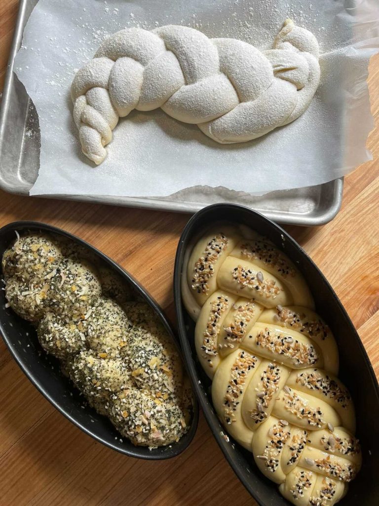 challah bread and challah dough