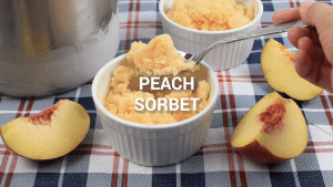 Peach sorbet ice cream